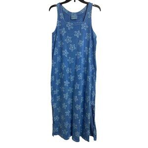 Fresh Produce M Cotton Starfish Maxi Cover-Up Dress Coastal Grandma